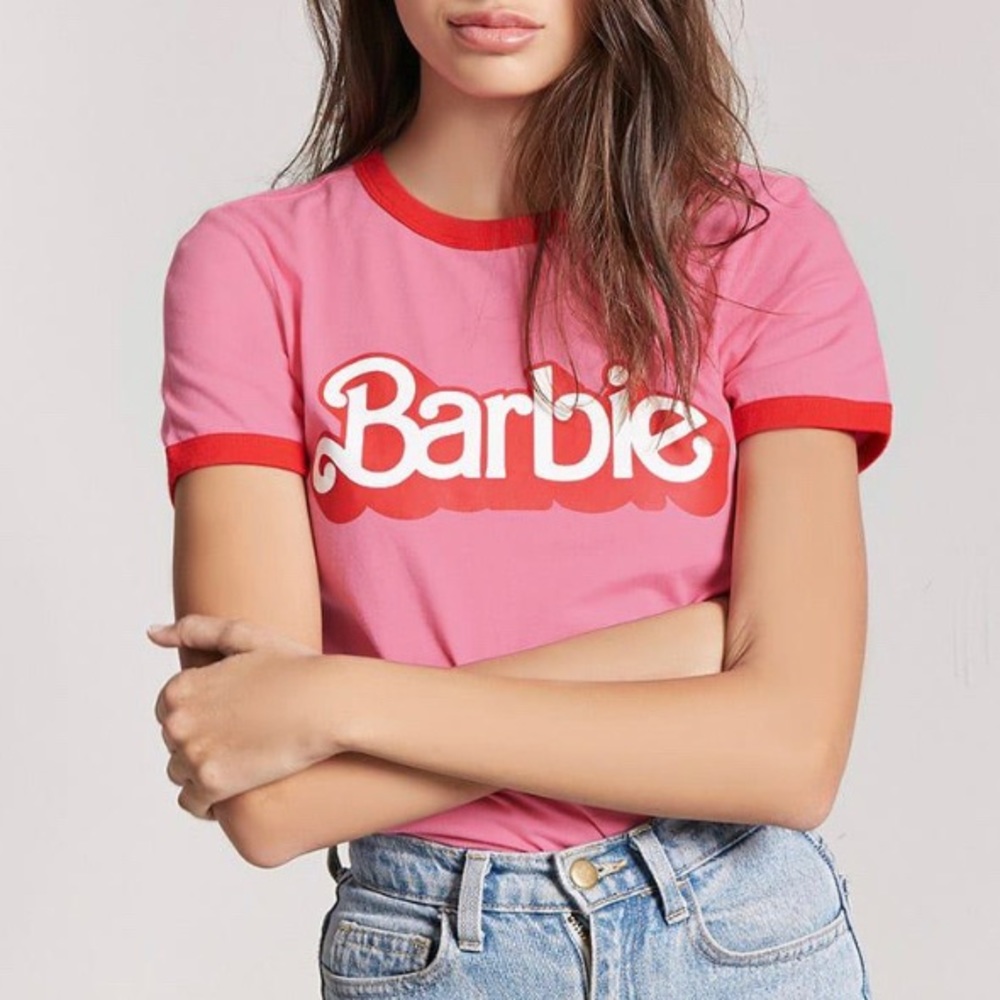 Barbie Pink Ringer Tee - Picture 2 of 6